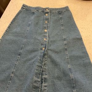 Long denim skirt
